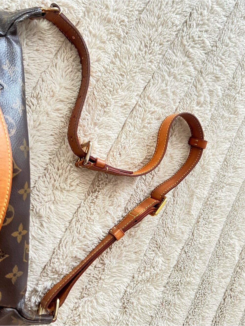 Louis Vuitton Monogram Canvas Crossbody Bag in Brown with Tan Trim - Picture 5 of 12